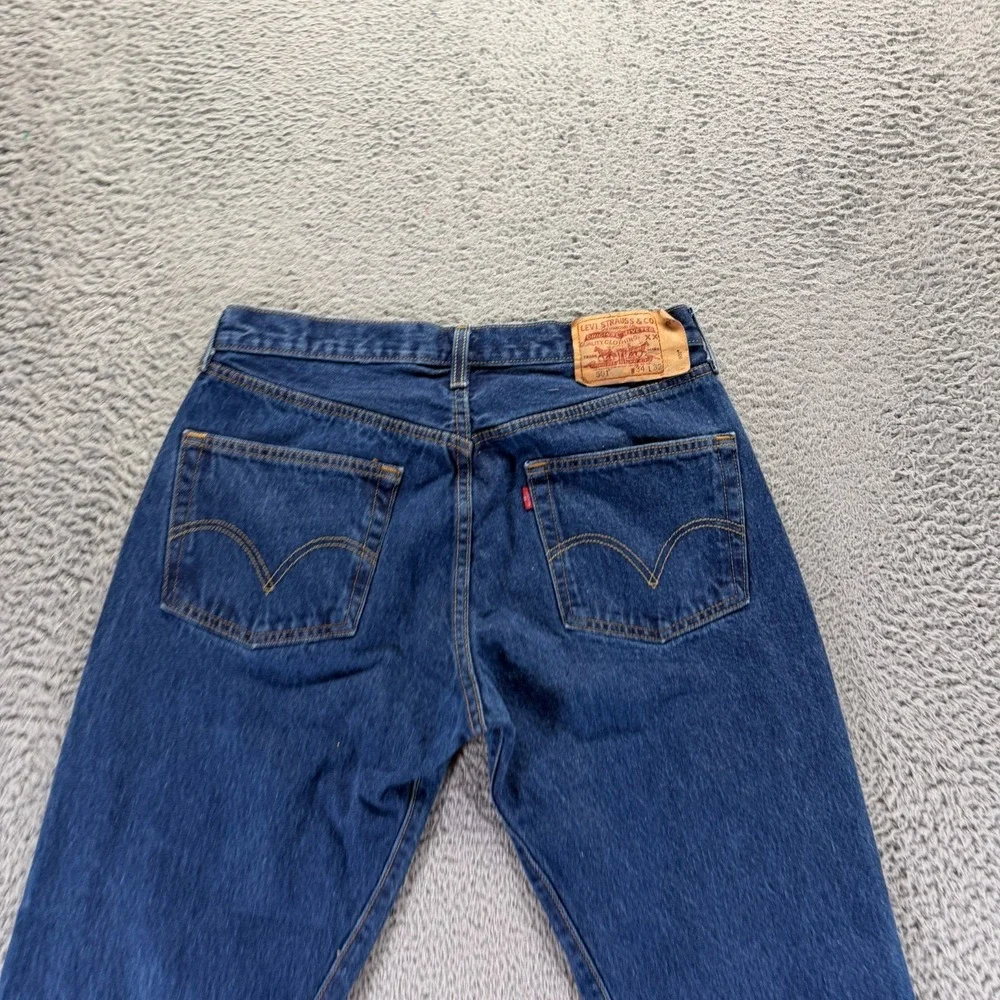 Vintage Levi's 501 Jeans Mens 34x32 Blue Cotton Denim Straight Leg Faded Travel